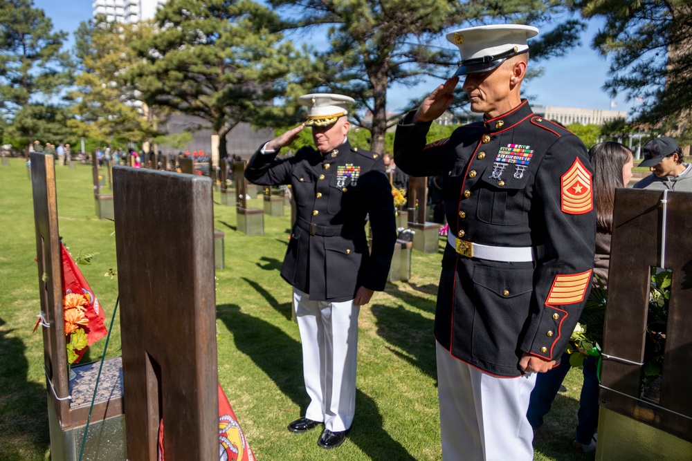 Marines attend Annual Remembrance Ceremony at OKC Memorial