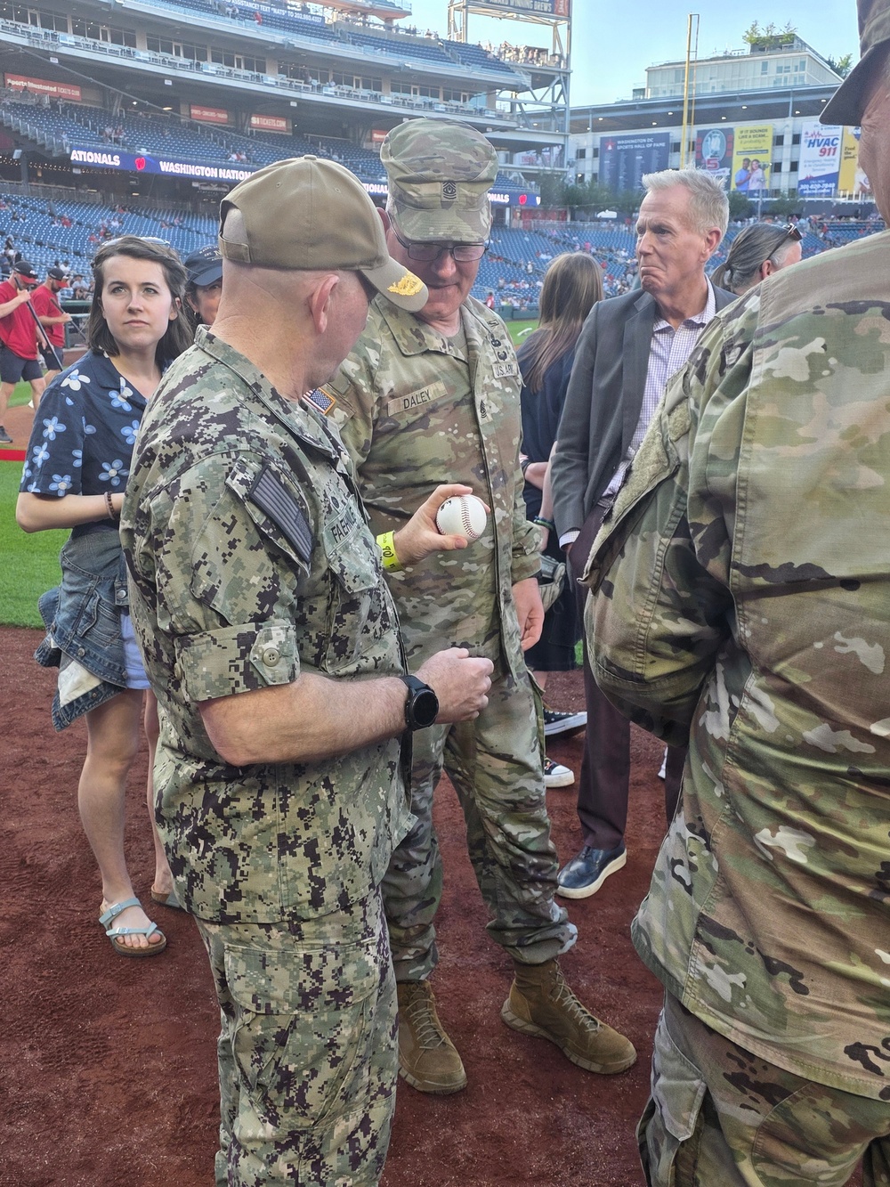 NDW Commandant prepares for first pitch at Nationals Park