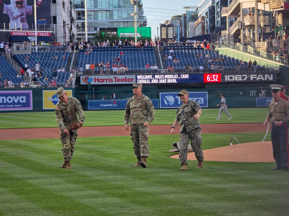 Joint service leaders take the field at Nationals Park
