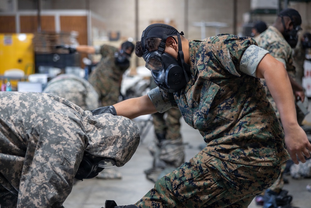 CLR-1 Conducts CPX in MOPP Gear