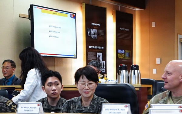 ROK Army leader receives sustainment briefing at Camp Henry