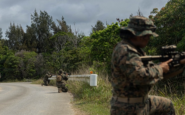 U.S. Marines and Sailors with Combat Logistics Regiment 35, 3rd Marine Logistics Group, Patrols