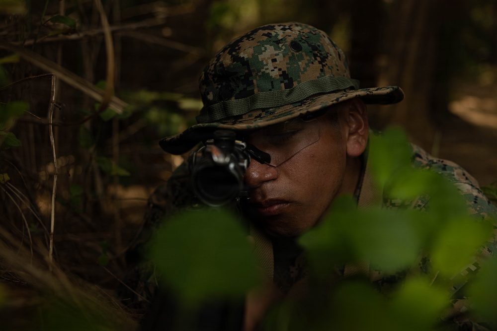 U.S. Marines and Sailors with Combat Logistics Regiment 35, 3rd Marine Logistics Group, Patrols