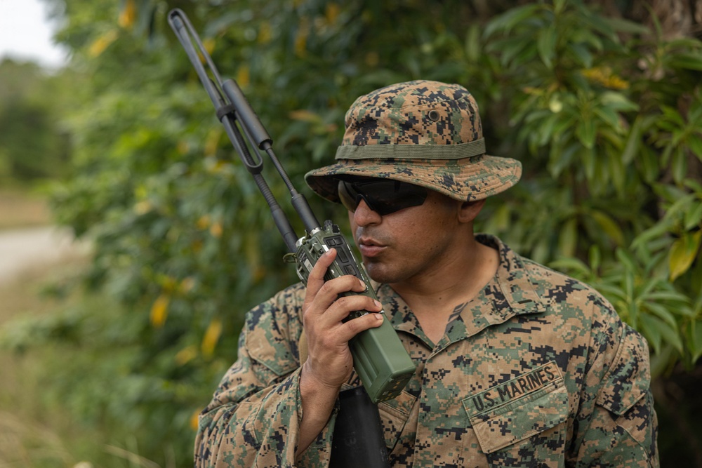 U.S. Marines and Sailors with Combat Logistics Regiment 35, 3rd Marine Logistics Group, Patrols