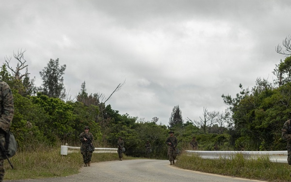 U.S. Marines and Sailors with Combat Logistics Regiment 35, 3rd Marine Logistics Group, Patrols