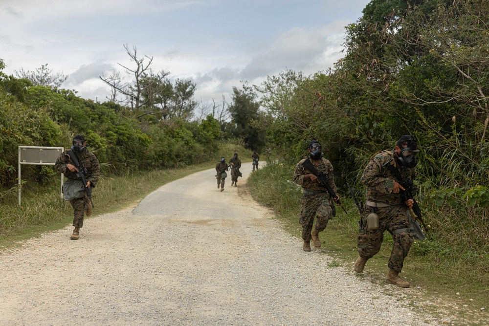 U.S. Marines and Sailors with Combat Logistics Regiment 35, 3rd Marine Logistics Group, Patrols