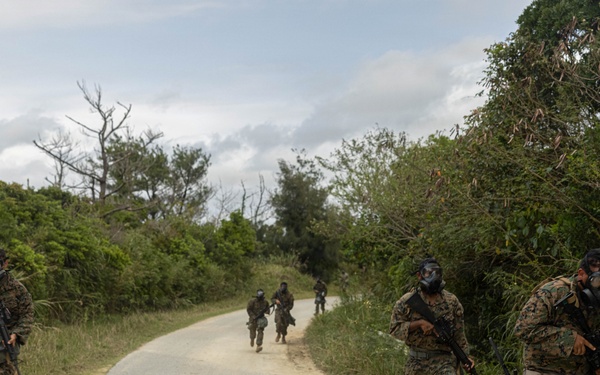 U.S. Marines and Sailors with Combat Logistics Regiment 35, 3rd Marine Logistics Group, Patrols