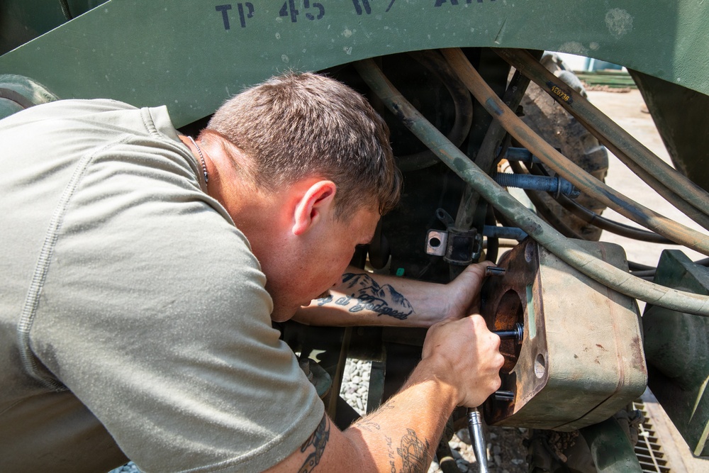 Balikatan 2026: U.S. Army Mechanics fix a 120M Motor Grader using The Digital Forge