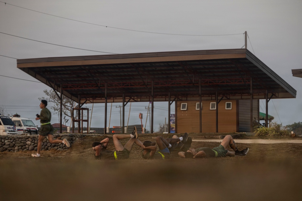 Balikatan 2026: 3rd LCT conducts physical training at Camp Cape Bojeador