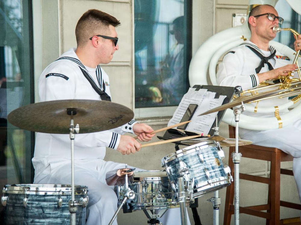 U.S. 7th Fleet Band's Broadside Brass Band Leads St. Patrick's Day Celebration at the U.S. Embassy Manila, Philippines