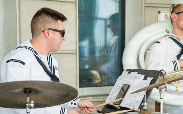 U.S. 7th Fleet Band's Broadside Brass Band Leads St. Patrick's Day Celebration at the U.S. Embassy Manila, Philippines