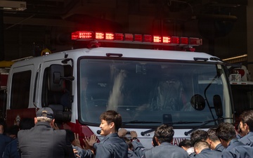 CNRJ Fire and Emergency Services Sasebo Hosts "Push-In" Ceremony for New Fire Truck