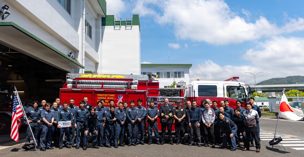 CNRJ Fire and Emergency Services Sasebo Hosts "Push-In" Ceremony for New Fire Truck
