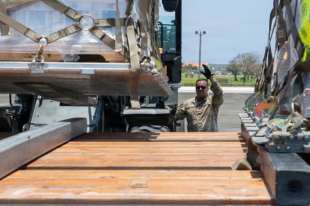 Team Andersen transports supplies to Saipan, Northern Marianas Islands