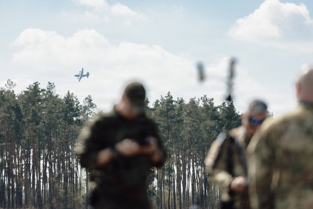 C-130H Hercules execute a drop for Hussar Saber 26-1