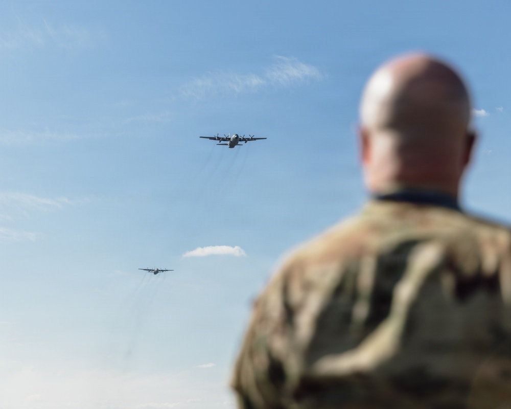 C-130H Hercules execute a drop for Hussar Saber 26-1