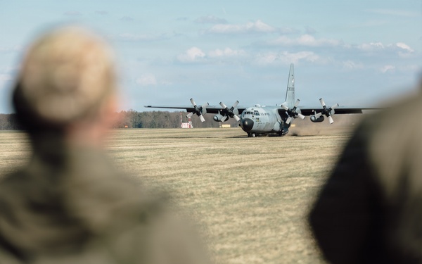 C-130H Hercules execute a drop for Hussar Saber 26-1