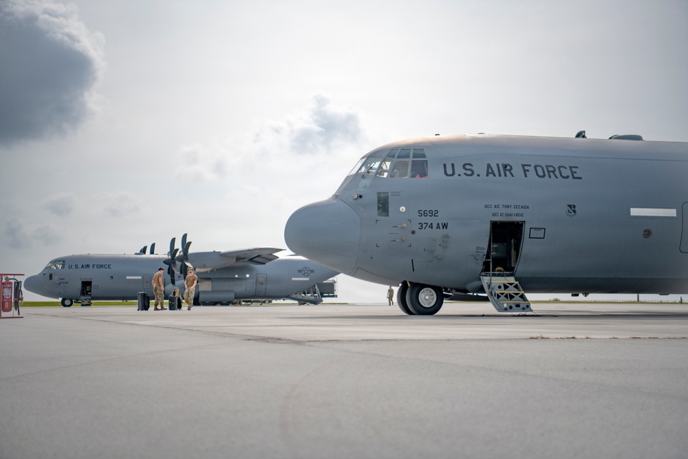 374 AW delivers essential supplies after Typhoon Sinlaku