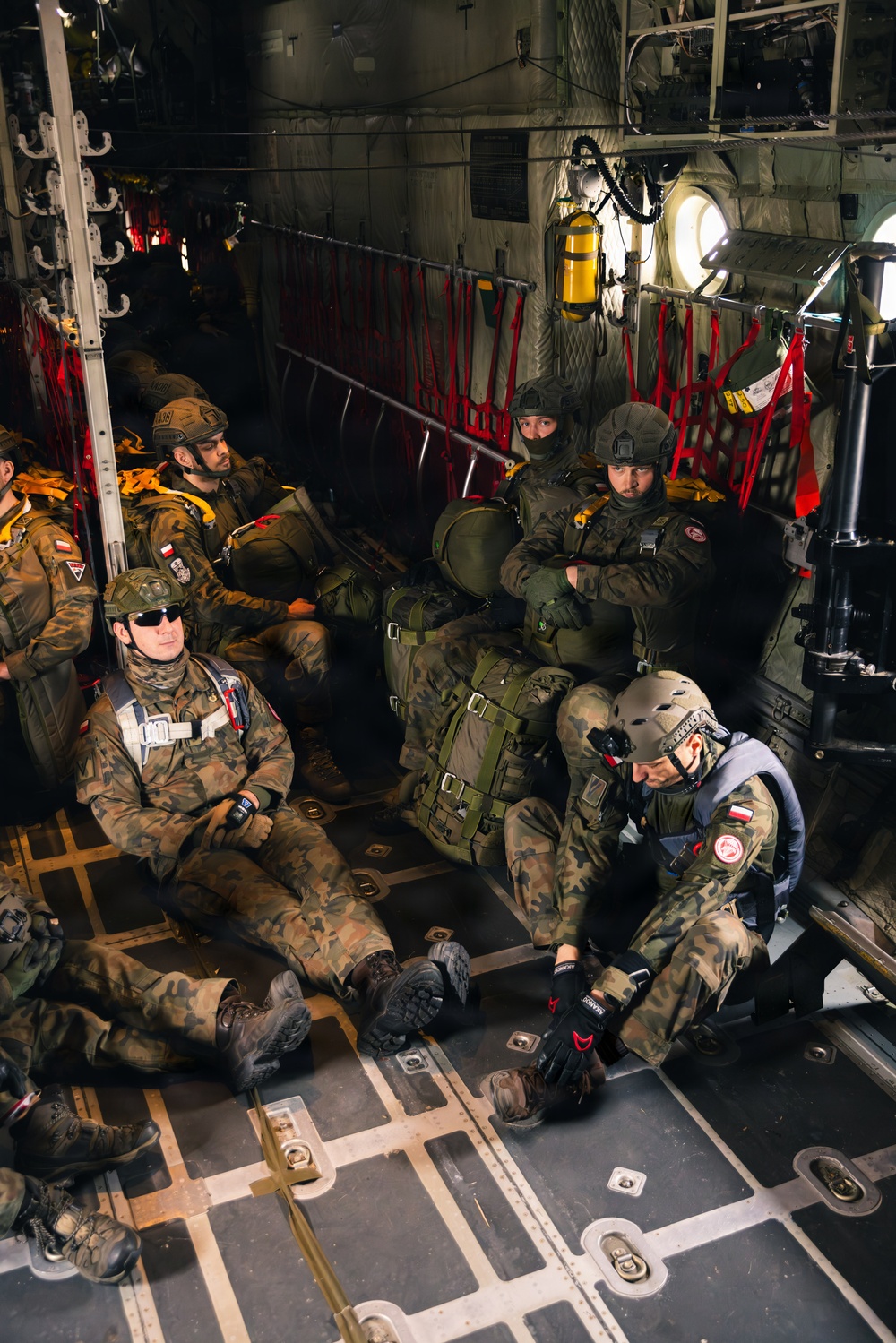Polish Allies jump from a 139th Airlift Wing C-130H Hercules
