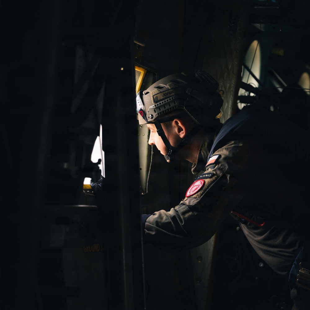 Polish Allies jump from a 139th Airlift Wing C-130H Hercules