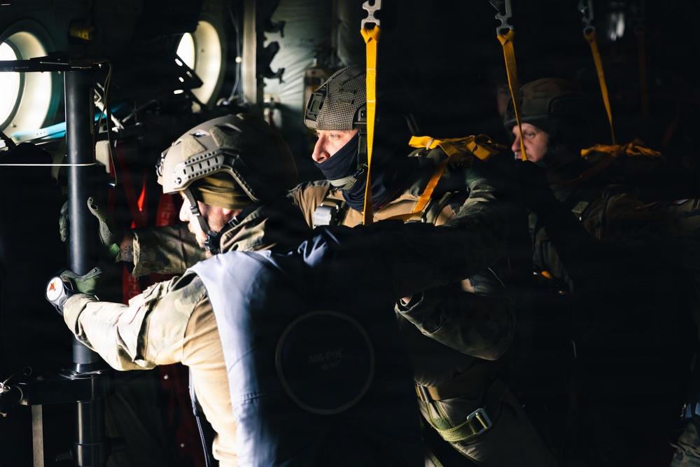 Polish Allies jump from a 139th Airlift Wing C-130H Hercules