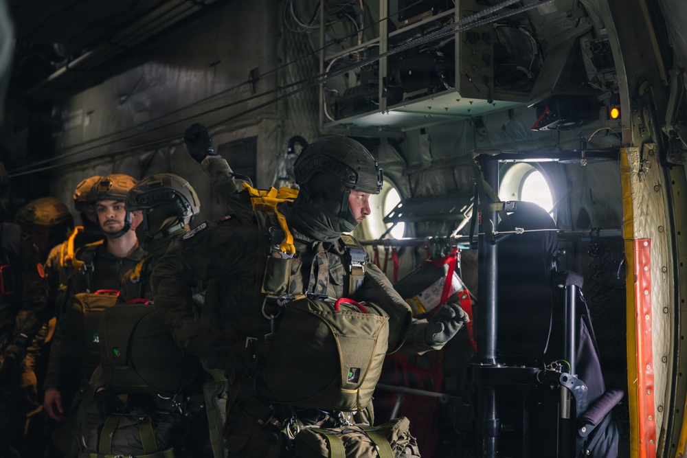 Polish Allies jump from a 139th Airlift Wing C-130H Hercules