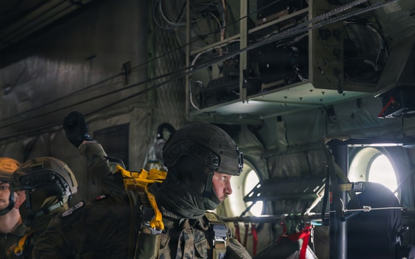 Polish Allies jump from a 139th Airlift Wing C-130H Hercules