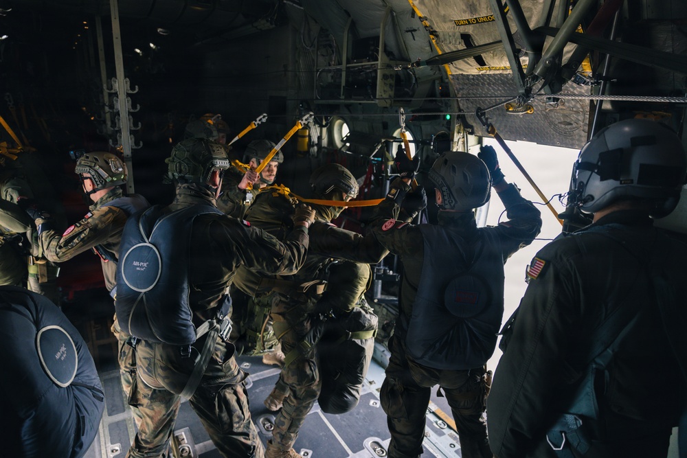 Polish Allies jump from a 139th Airlift Wing C-130H Hercules