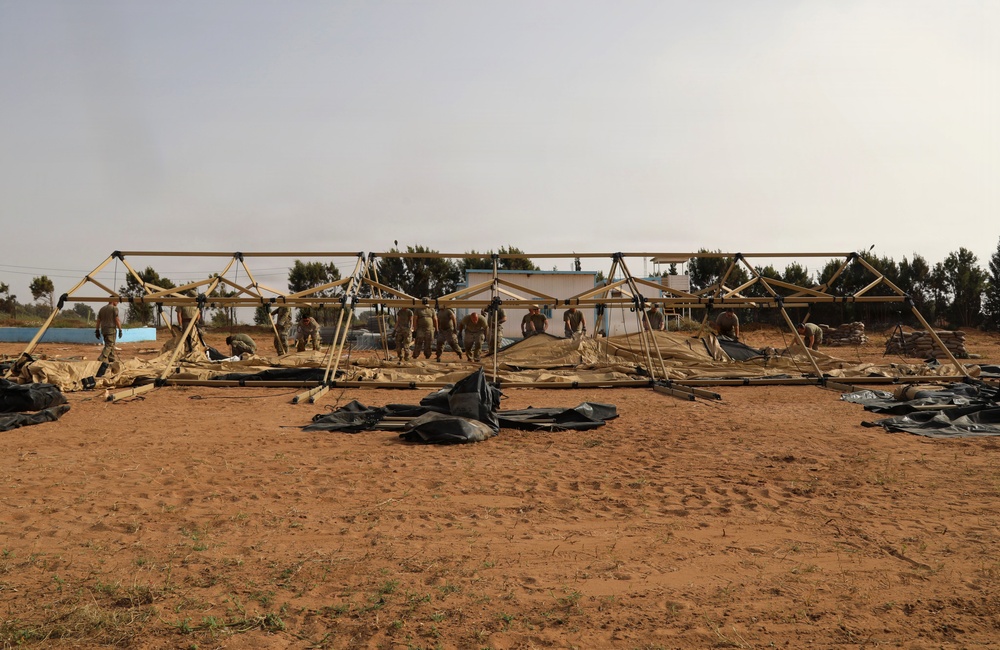 US Soldiers establish a theater operations center during African Lion 26