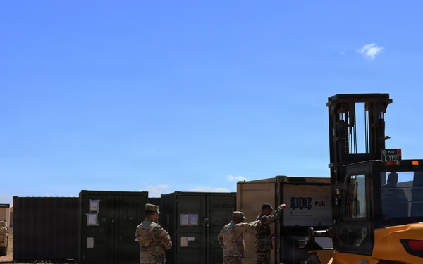 US Soldiers establish a theater operations center during African Lion 26