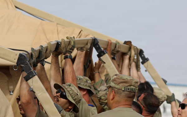 US Soldiers establish a theater operations center during African Lion 26