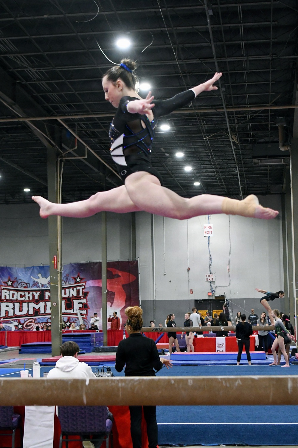 DoWEA Lejeune High School junior during a gymnastics competition