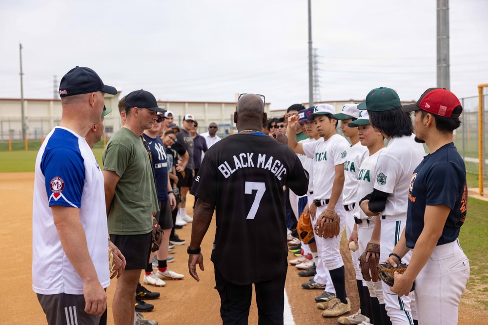 MAG-36 Marines compete with local university students in baseball
