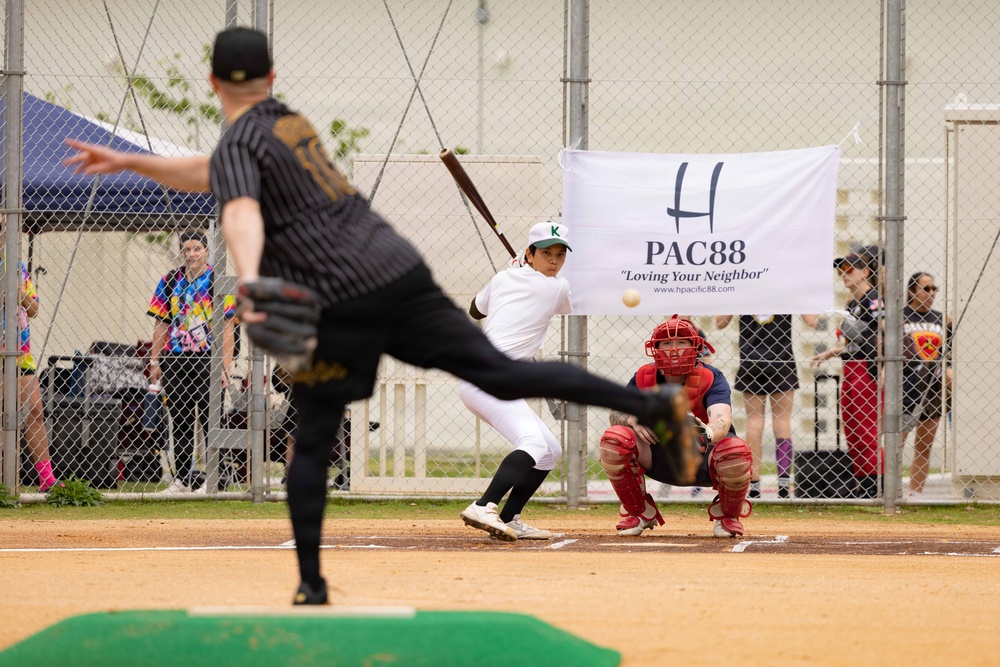 MAG-36 Marines compete with local university students in baseball