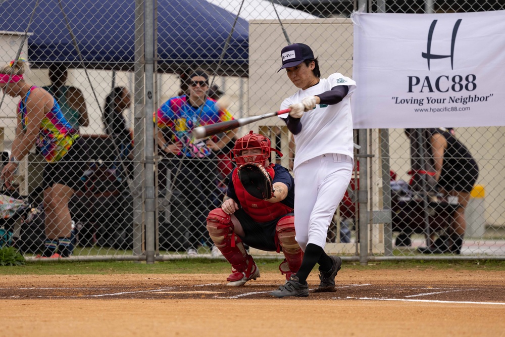 MAG-36 Marines compete with local university students in baseball