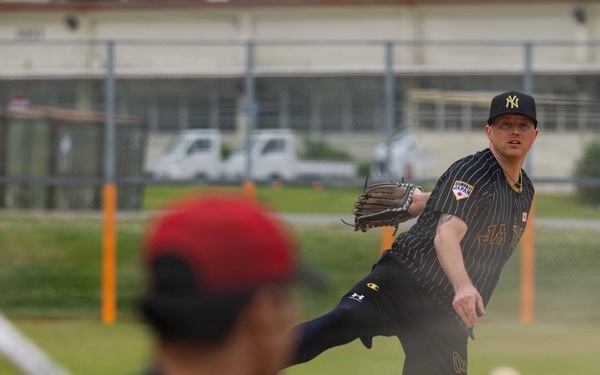MAG-36 Marines compete with local university students in baseball