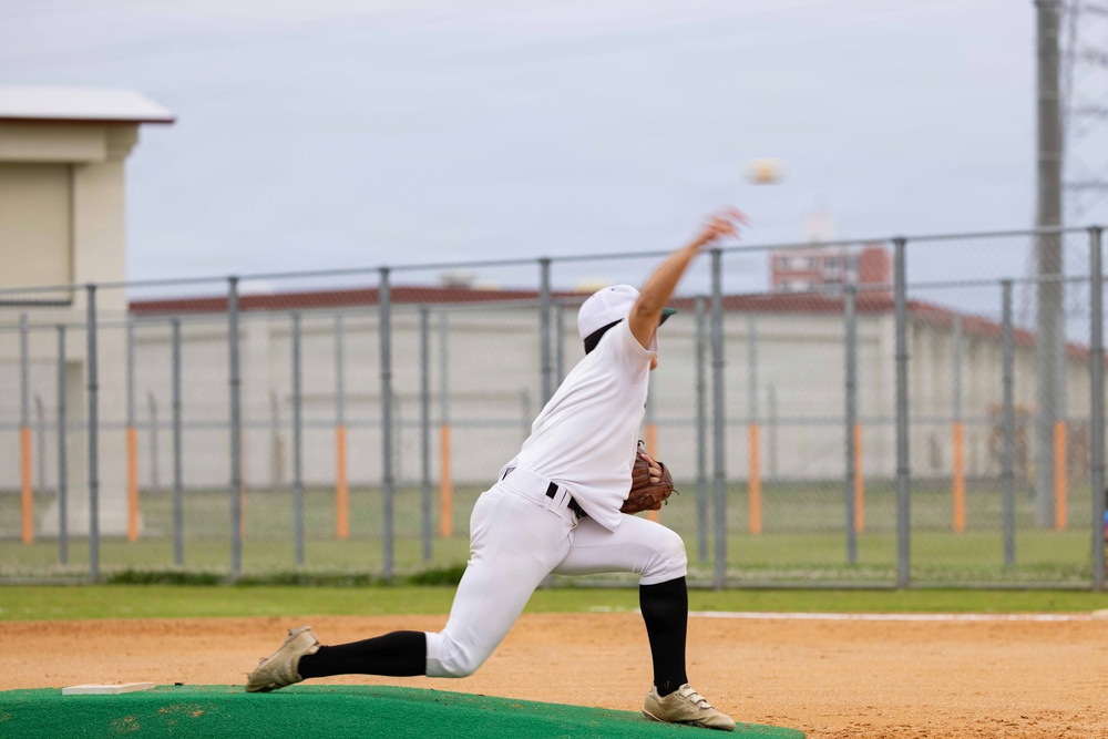MAG-36 Marines compete with local university students in baseball