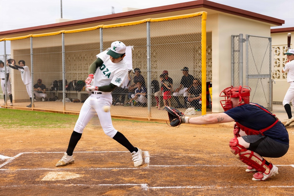 MAG-36 Marines compete with local university students in baseball