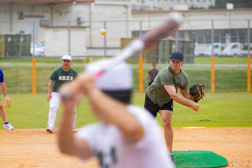 MAG-36 Marines compete with local university students in baseball