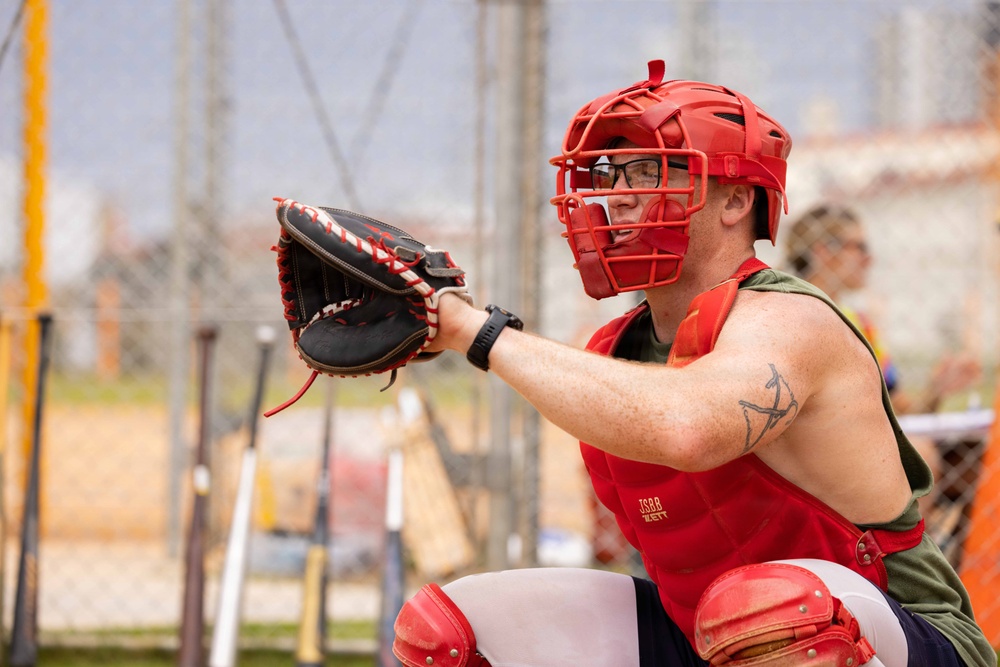 MAG-36 Marines compete with local university students in baseball