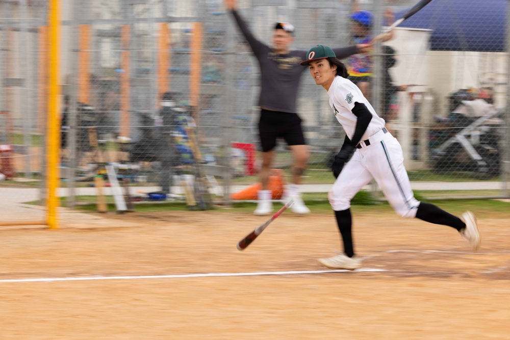 MAG-36 Marines compete with local university students in baseball