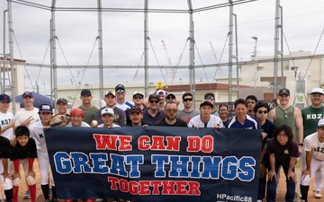 MAG-36 Marines compete with local university students in baseball