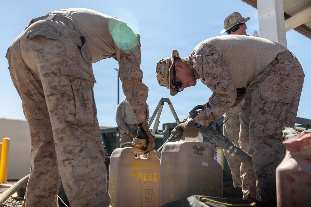 JTF-SB Marines conduct jerry can refuel