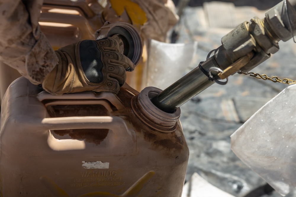JTF-SB Marines conduct jerry can refuel