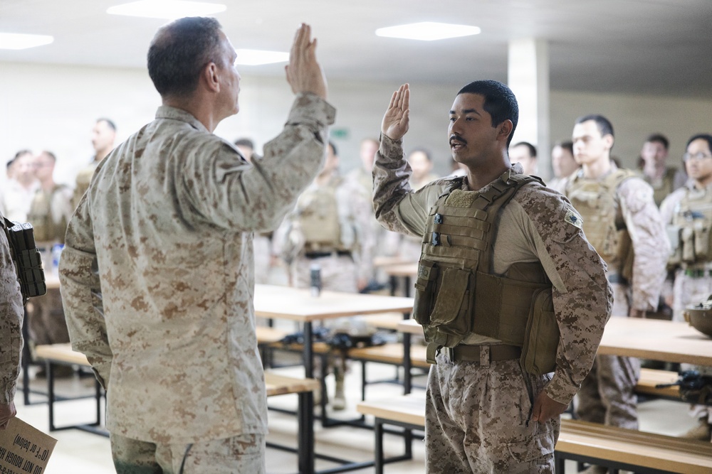 MARCENT senior leadership visit Marines with Echo 2/10
