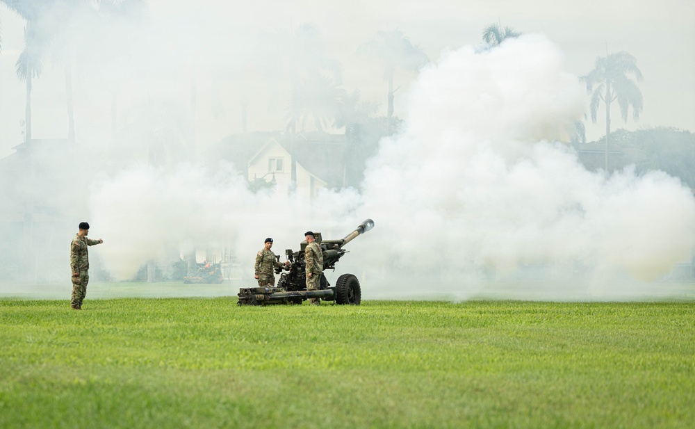 Honor Ceremony at Historic Palm Circle, Fort Shafter, Hawaii