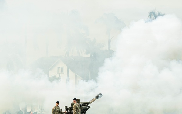 Honor Ceremony at Historic Palm Circle, Fort Shafter, Hawaii