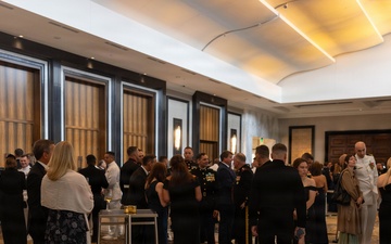 U.S. service members attend a Fleet Week Houston Ball