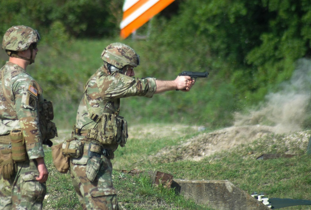 Reserve Officer Engages Targets During Weapons Qualification