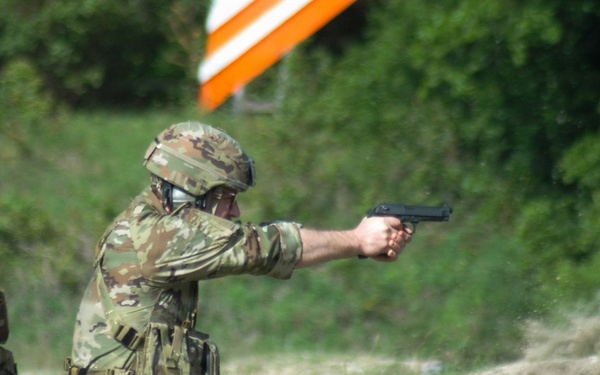 Reserve Officer Engages Targets During Weapons Qualification